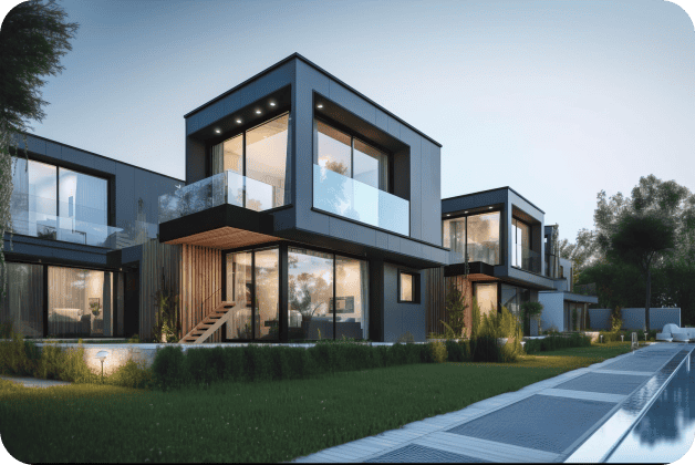 two story modern style home