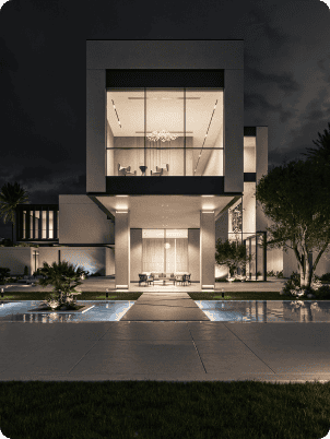 modern style home backyard outdoor eating area