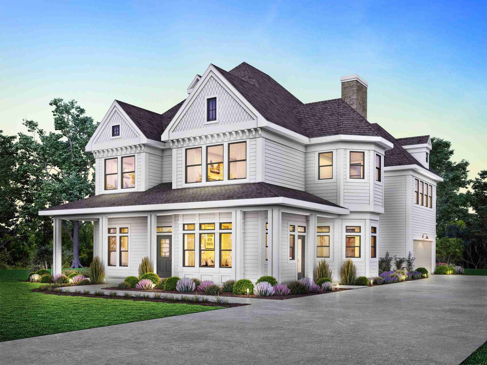 plan 101-0047 front and side view rendering