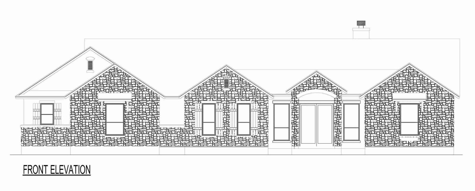 Front elevation drawing of house plan 250-0056