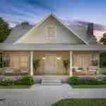 plan 110-0008 front view night time rendering