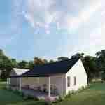 plan 470-0009 rear angle porch view rendering