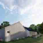 plan 470-0009 rear angle garage view rendering