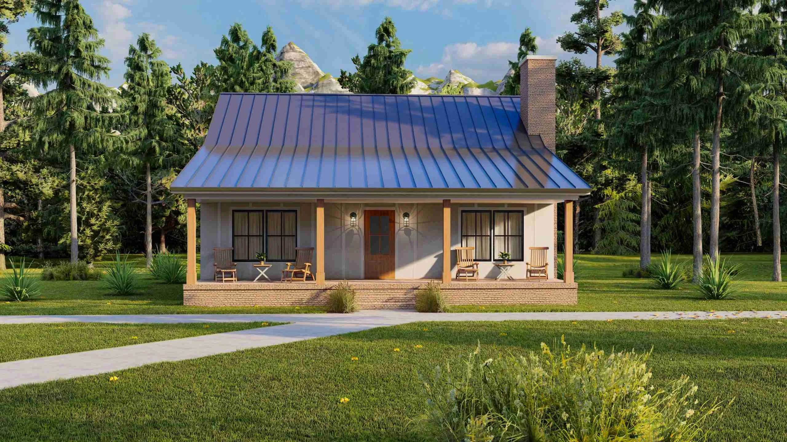 plan 110-0006 front view night rendering