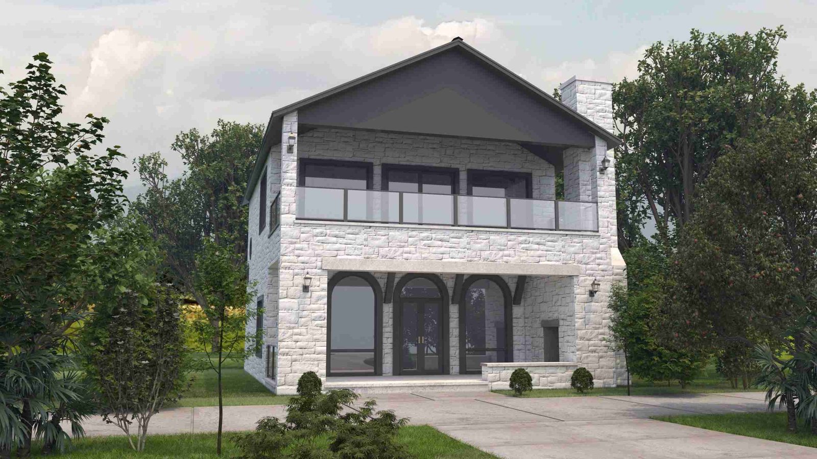 plan 240-0045 front view rendering