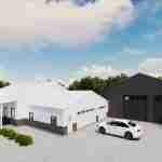 plan 240-0016 garage close up view rendering