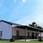 plan 470-0014 rear porch view rendering