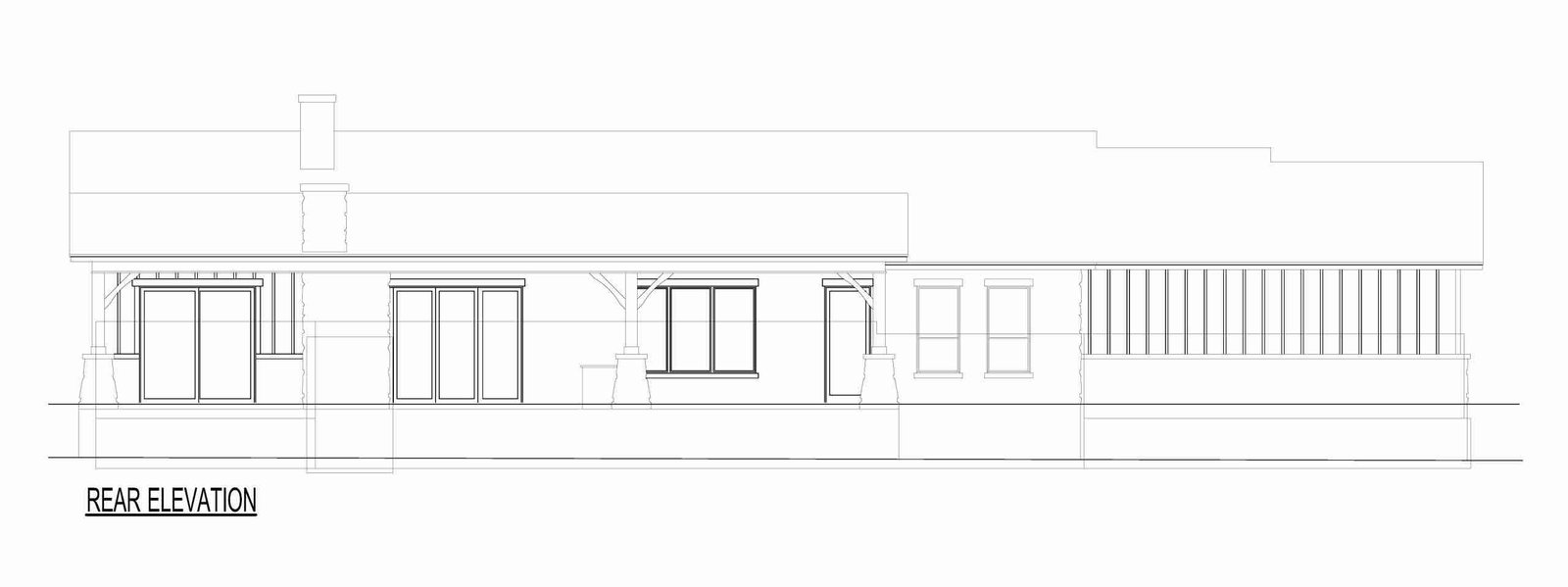 rear elevation of plan 240-0070