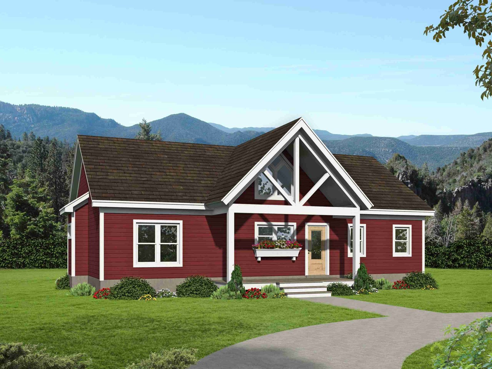 Plan 630-0057 - Front View Rendering