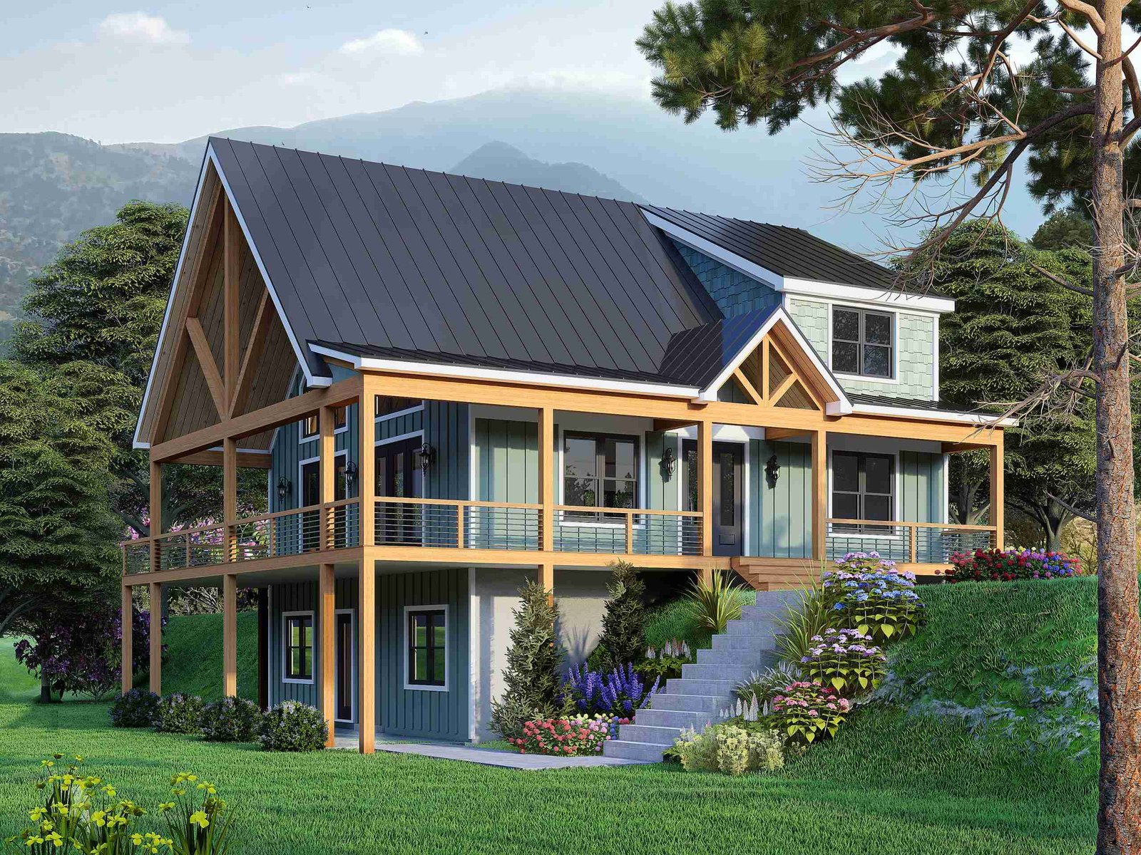 Plan 630-0096 Front View Rendering