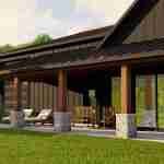 plan 580-1020 close up rear view rendering