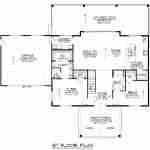 plan 580-1009 main level with optional garage floor plan