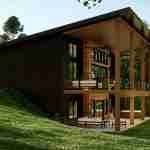 plan 580-1009 rear left angle view rendering