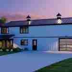 plan 580-1051 nighttime front view rendering