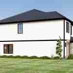 plan 580-1057 duplex left side view rendering