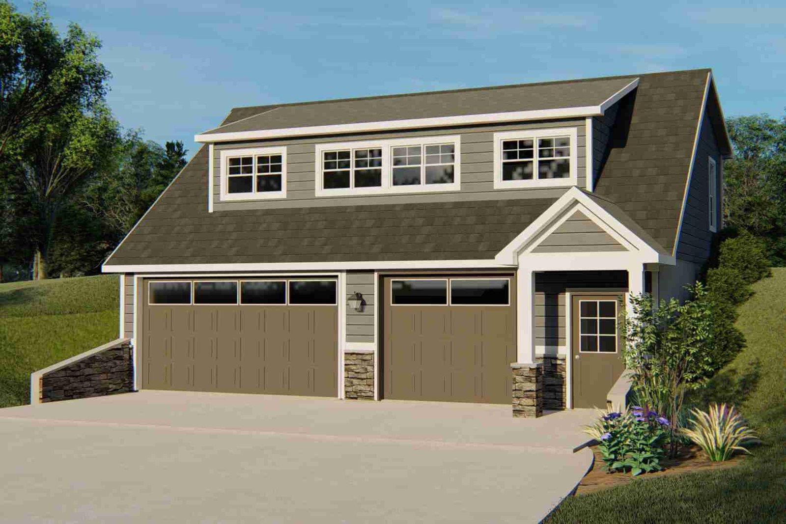 plan 580-1130 front view close-up rendering