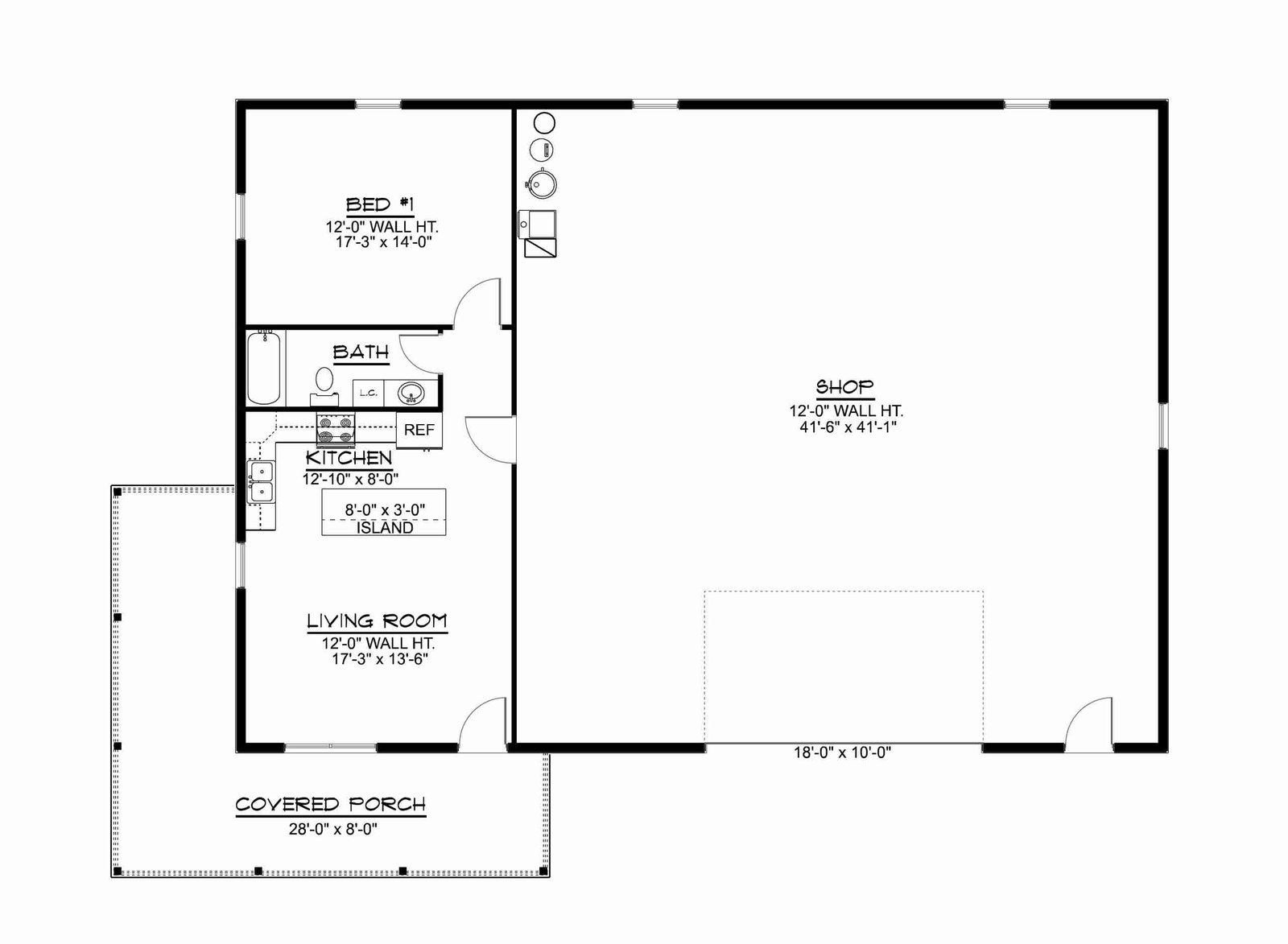 plan 580-1117 main level floor plan
