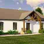 plan 580-1153 closeup front entry view rendering