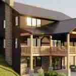 plan 580-1111 close-up stacked porch rendering