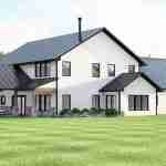 plan 580-1187 rear left angle view rendering