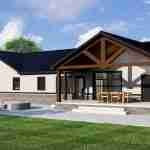 plan 580-1164 rear fire pit close-up rendering