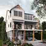 plan 580-1165 rear left angle view rendering