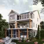 plan 580-1165 rear right angle view rendering