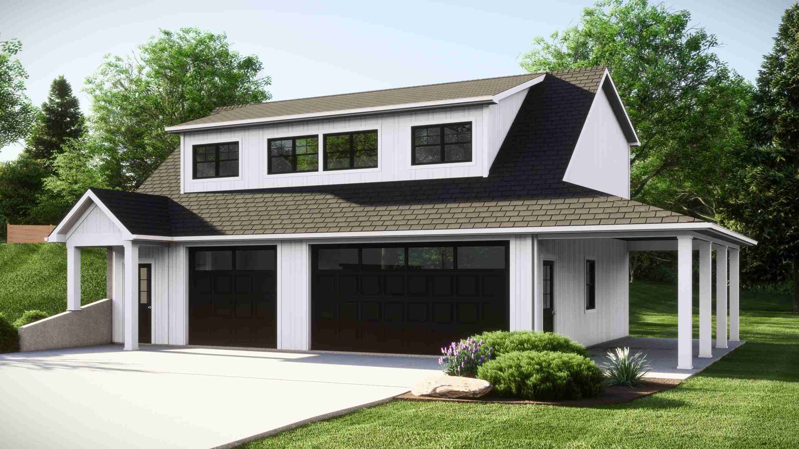 plan 580-1183 front view rendering dark