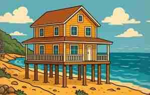 Coastal home on pilings