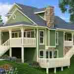 plan 770-0040 rear and left side green rendering