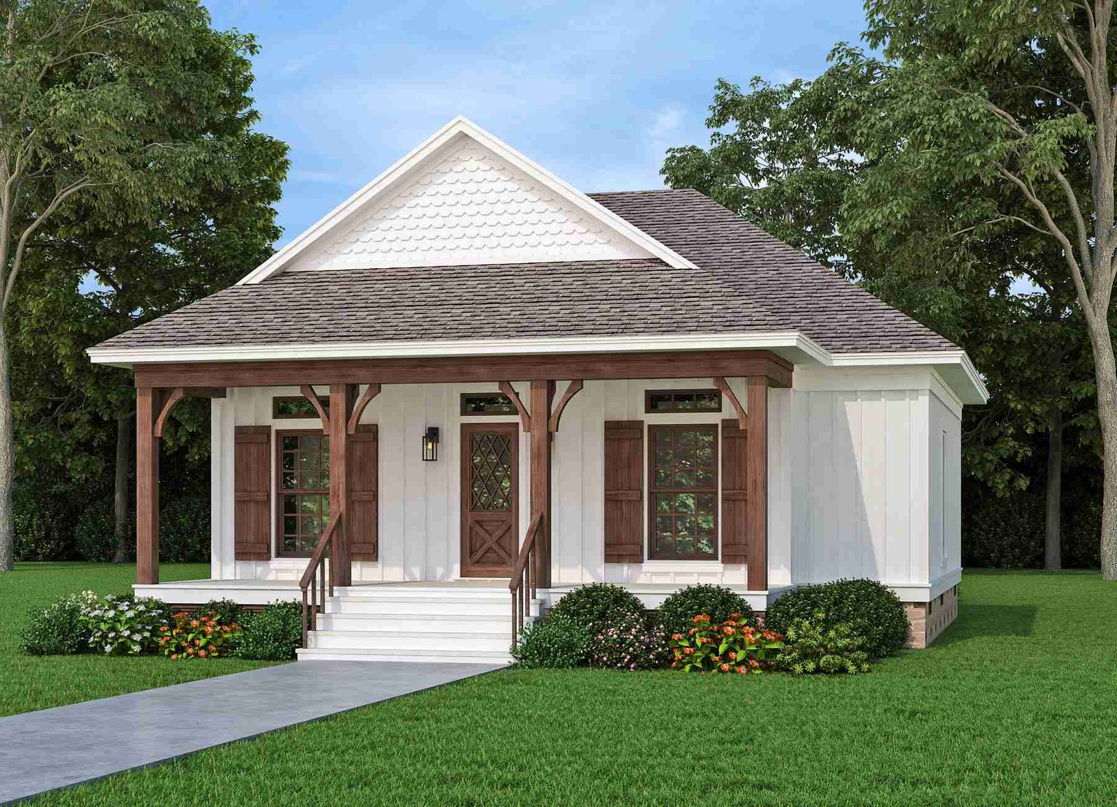plan 770-0074 front view right angle white rendering
