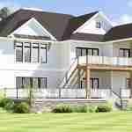 plan 580-1249 rear view rendering