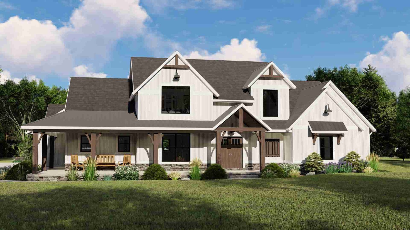 plan 580-1240 front view dark rendering