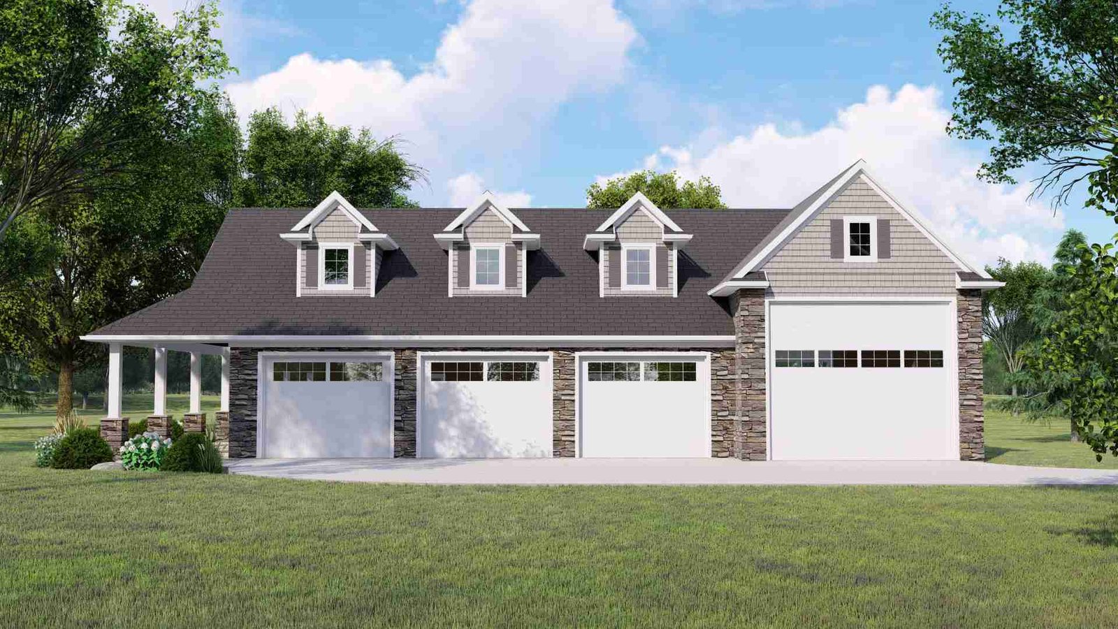 plan 580-1211 front view rendering