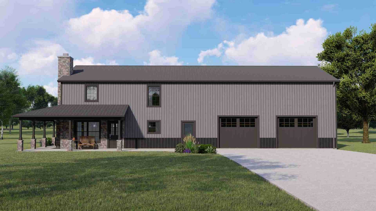 plan 580-1212 front rendering