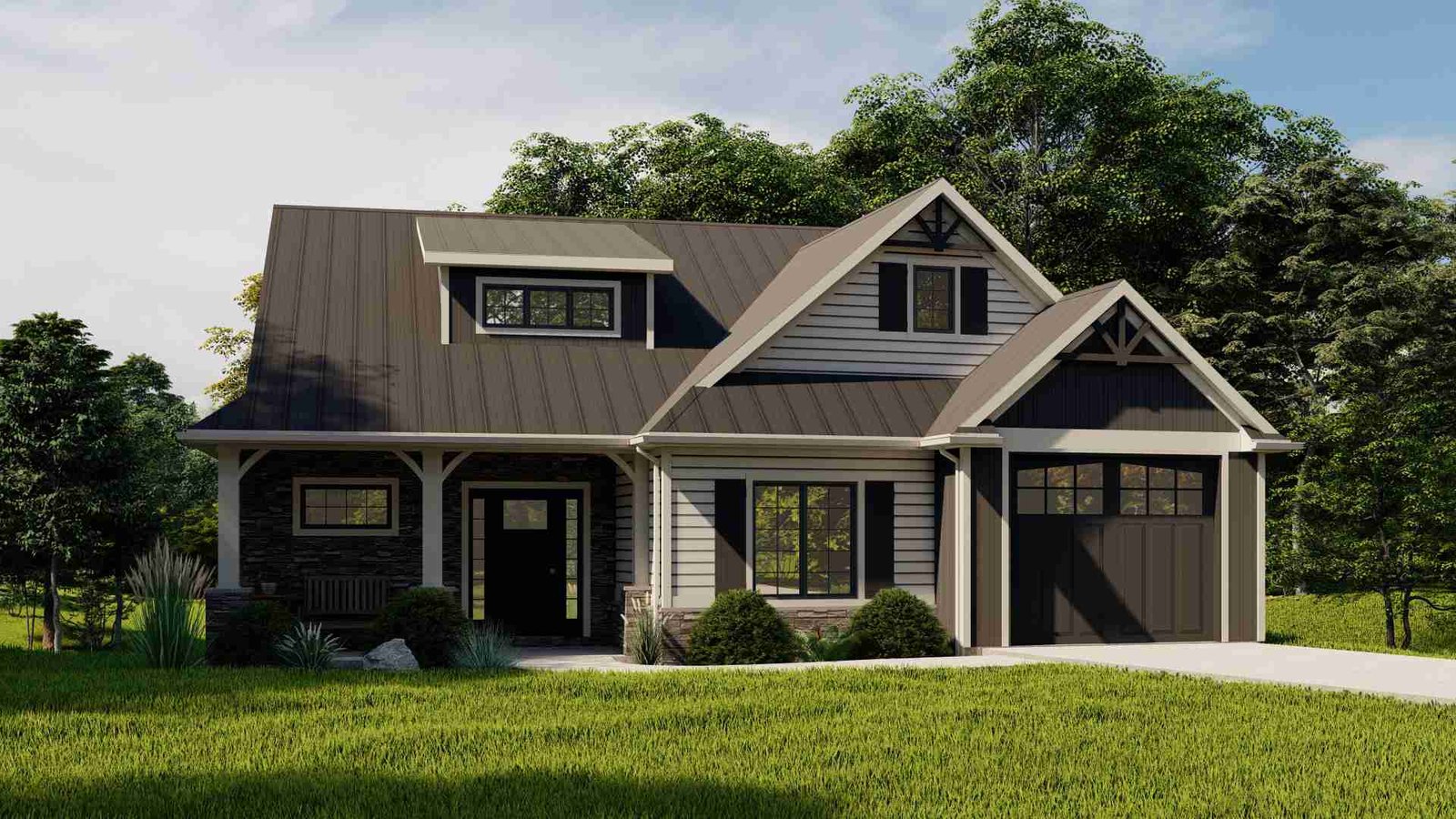 plan 580-1215 front view rendering