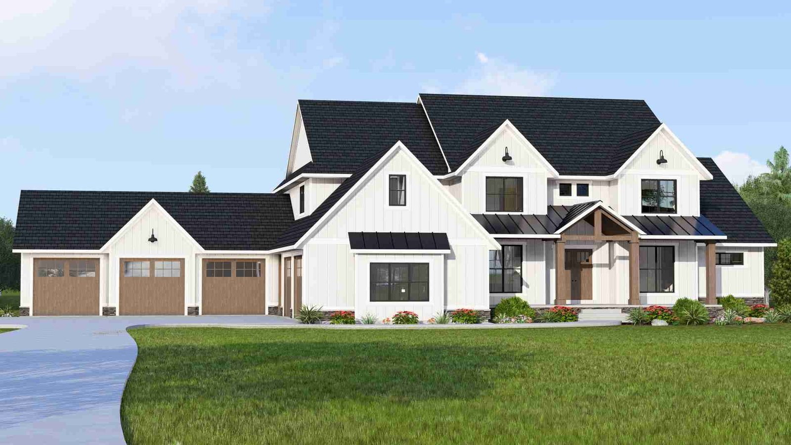 plan 580-1223 front left angle view rendering