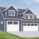 plan 580-1207 front left angle view rendering