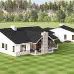 plan 580-1234 overhead rear view rendering