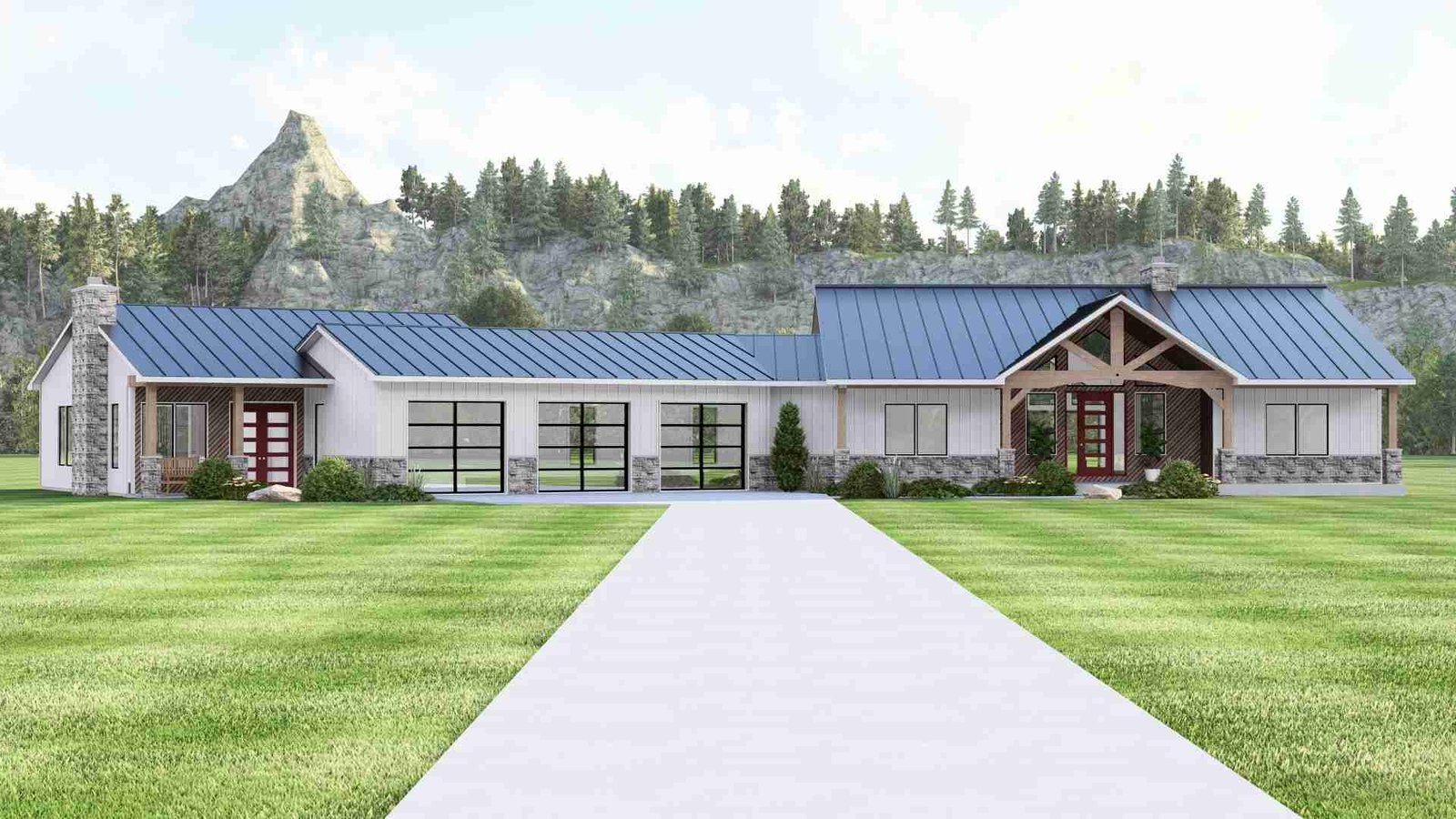 plan 580-1234 front view rendering