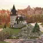 plan 580-1272 aerial view rendering