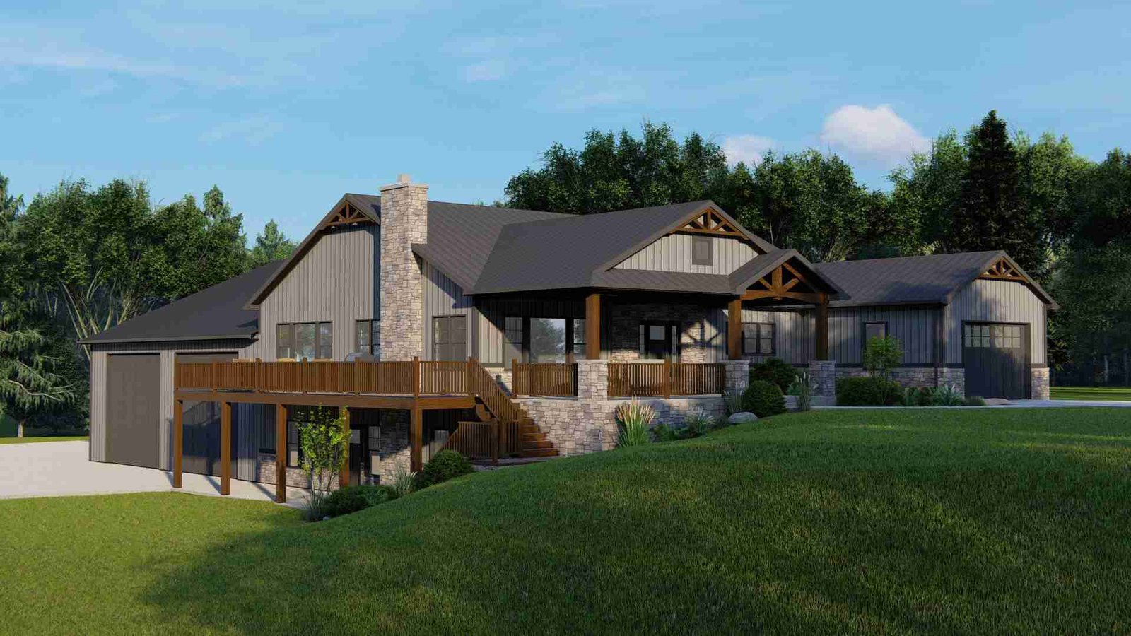 plan 580-1254 front view left angle shade rendering