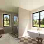 plan 580-1289 master bathroom rendering