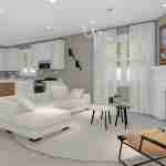 plan 288-0047 living area and kitchen rendering