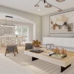 Plan 288-0262 interior view of a modern living and dining area