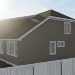 Plan 288-0260 Rear right view of a house with gable roof and siding