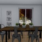 Plan 288-0260 dining room with large table and natural light from windows