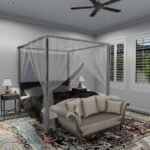 Plan 288-0235 primary bedroom with canopy bed and large windows