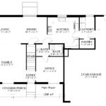 Plan 288-0262 main floor layout with living, dining, and family rooms