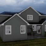 Plan 288-0263 Rear right view of a two-story house with a porch